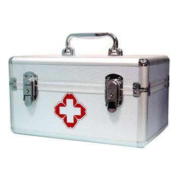 康玛士金属家庭急救箱 银灰色中号铝合金医药箱，守护家庭安全的专业之选